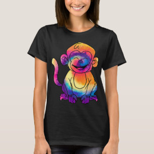 Camiseta Tie-Dye Psicodélico Chimpanzee Monkey Ape Wildlife