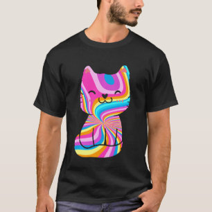 Camiseta Tie-Dye Psychedelic Cat Kitty Dueño Furry Mascota 