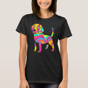 Camiseta Tie-Dye Psychedelle Beagle Puppy Dog Rainbow Tripp