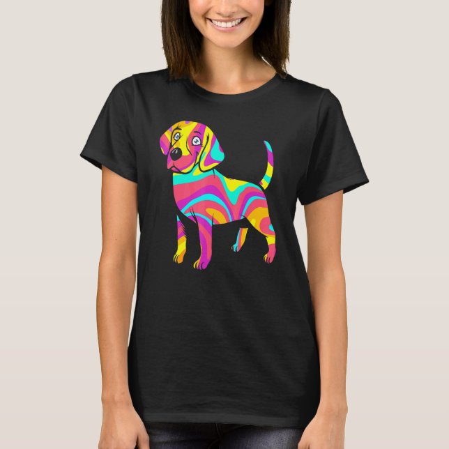 Camiseta Tie-Dye Psychedelle Beagle Puppy Dog Rainbow Tripp (Anverso)