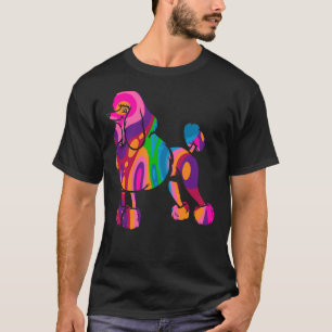 Camiseta Tie Dye Psychedelle Poodle Puppy Dog Lover Rainbow