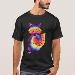 Camiseta Tie-Dye Raccoon Psicodélico Trash Panda Animal