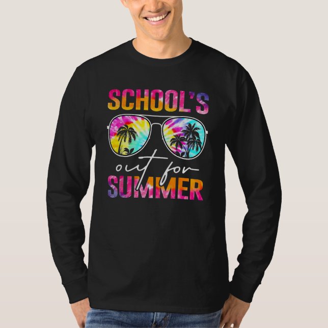 Camiseta Tie Dye Schools Out For Summer Teacher Last Day Of (Anverso)