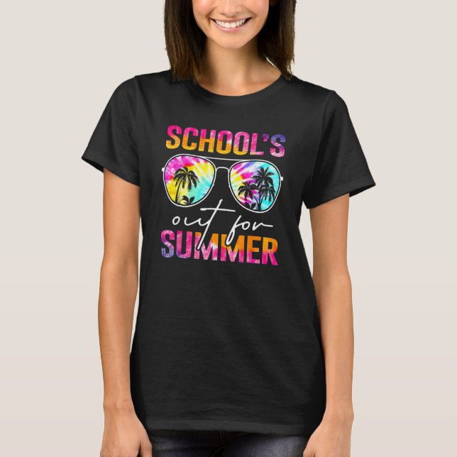 Camiseta Tie Dye Schools Out For Summer Teacher Last Day Of (Anverso)
