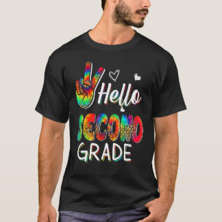 Camiseta Tie Dye Signo De Paz Hola 2do Grado Prime