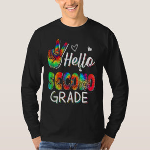 Camiseta Tie Dye Signo De Paz Hola 2do Grado Prime
