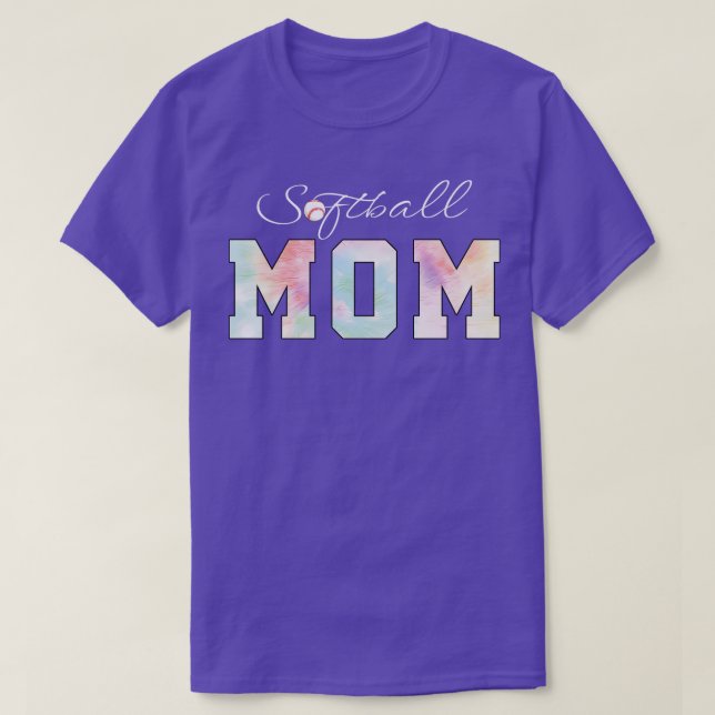 Camiseta Tie Dye Softball Mom Softball Sport (Diseño del anverso)
