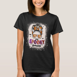 Camiseta Tie Dye Spooky Grandma Halloween Monster Messy Bun