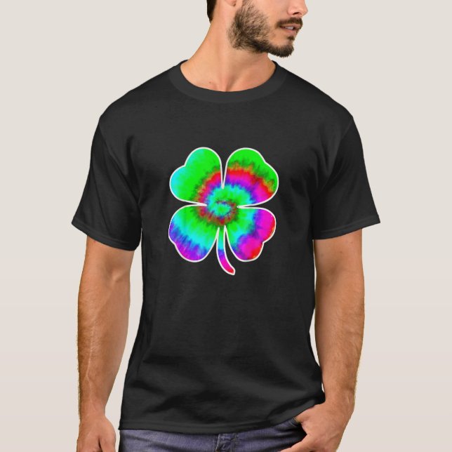 Camiseta Tie Dye St Patrons Day Mujeres Hombres Green Clove (Anverso)