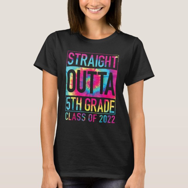 Camiseta Tie Dye Straight Outta 5º Graduado (Anverso)