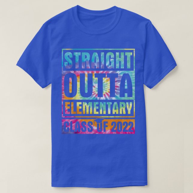 Camiseta Tie Dye Straight Outta Elemental School De (Diseño del anverso)