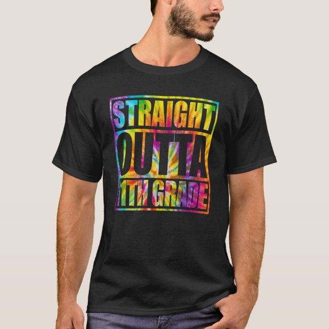 Camiseta Tie Dye Straight Outta Undécimo Gradua 2023 (Anverso)