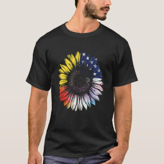 Camiseta Tie Dye Sunflower Bandera Estadounidense 4 De Juli