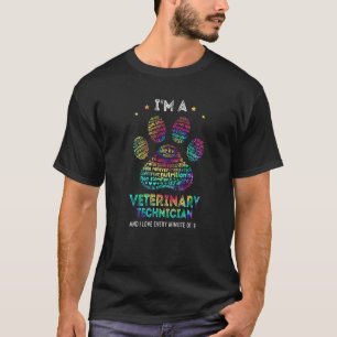 Camiseta Tie Dye Veterinario Técnico Paw Print Vet Costum