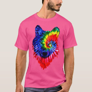 Camiseta Tie Dye Wolf Wild Animal Wolves Colorful Fun Wild
