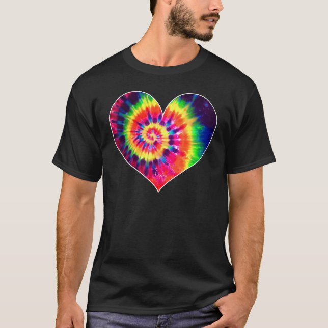 Camiseta Tie Dyed Valentine's Day Shirt Cute Tye Dye Heart (Anverso)