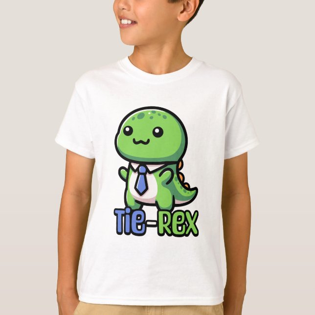 Camiseta ¡Tie Rex! Cute Tie Con Un Pun De Dinosaurio (Anverso)
