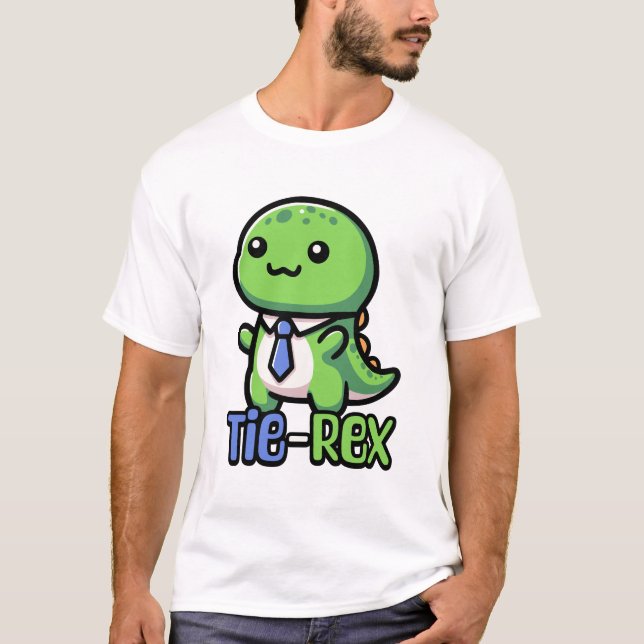 Camiseta ¡Tie Rex! Cute Tie Con Un Pun De Dinosaurio (Anverso)