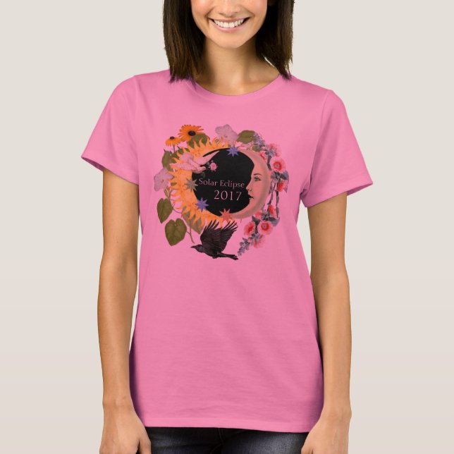 Camiseta TieDye TShirt de las mujeres del eclipse solar (Anverso)