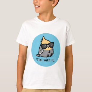 Camiseta 'Tiel con ella - Cockatiel gris