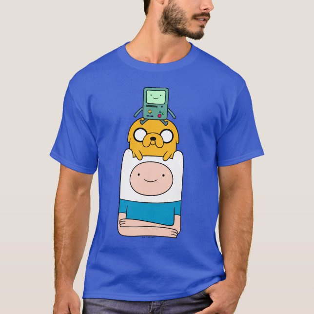 Camiseta Tiempo de aventura | BMO, Jake y Finn (Anverso)