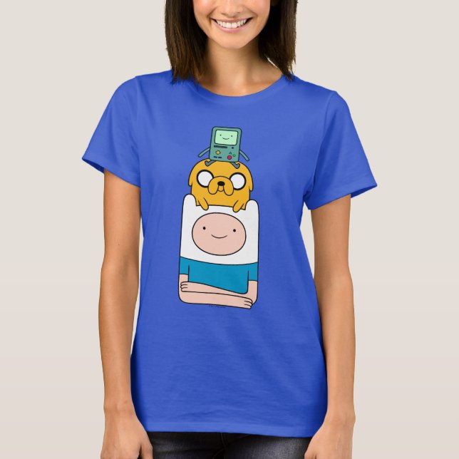 Camiseta Tiempo de aventura | BMO, Jake y Finn (Anverso)