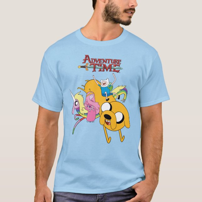 Camiseta Tiempo de aventura | Dama, Bubblegum, Finn y Jake (Anverso)