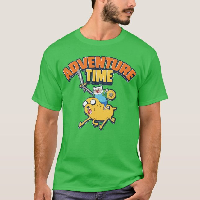 Camiseta Tiempo de aventura | Finn Riding Jake (Anverso)