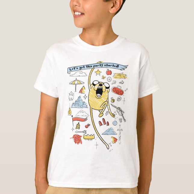 Camiseta Tiempo de aventura | Jake Sketch, "Fiesta" (Anverso)