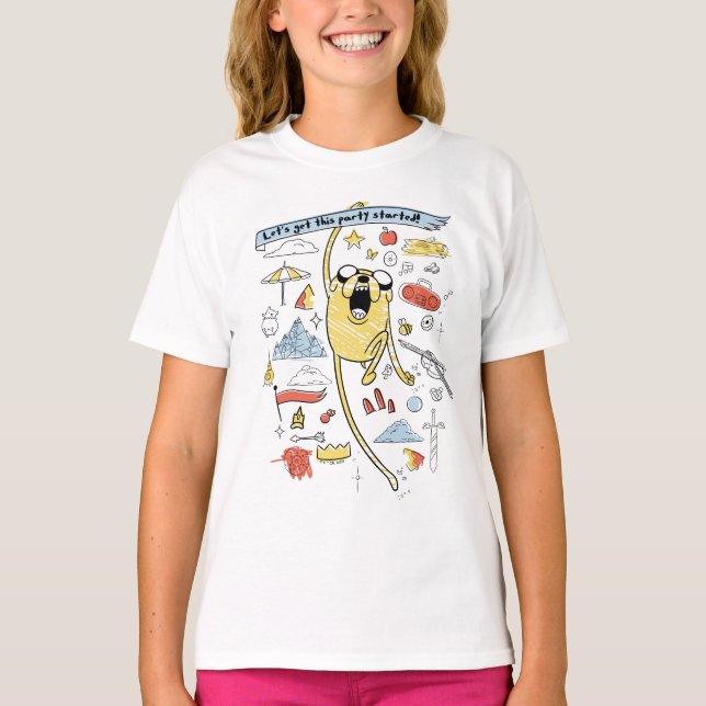 Camiseta Tiempo de aventura | Jake Sketch, "Fiesta" (Anverso)