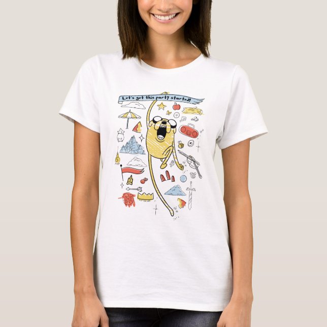 Camiseta Tiempo de aventura | Jake Sketch, "Fiesta" (Anverso)