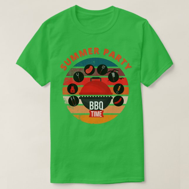 Camiseta Tiempo de barbacoa del Fiesta de verano (Diseño del anverso)