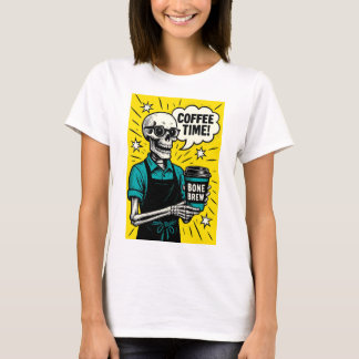 Camiseta Tiempo de café esqueleto - Arte pop clásico