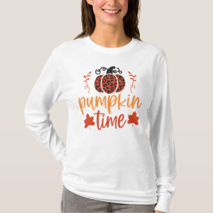 Camiseta Tiempo de calabaza Autumn Leopardo Imprimir Floral