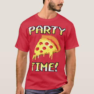 Camiseta Tiempo de Fiesta de pizzas pieladas de diseño gráf