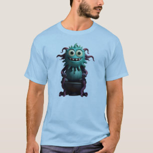 Camiseta Tiempo de inodoro con el monstruo adorable
