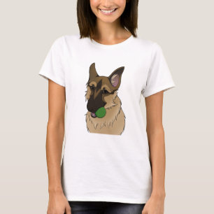 Camiseta Tiempo de juego del pastor alemán con pelota 
