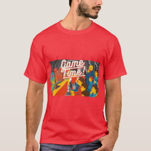 Camiseta Tiempo de Juego Ilustración Retro de Arcade Vintag