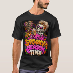 Camiseta Tiempo de la temporada espeluznante Esqueleto de H