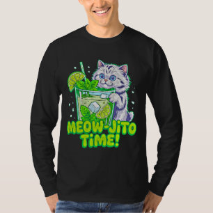 Camiseta Tiempo de Meow-Jito de Verano - Gato Tropical Dive