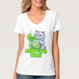 Camiseta Tiempo de Meow-Jito de Verano - Mujeres Felinas Tr