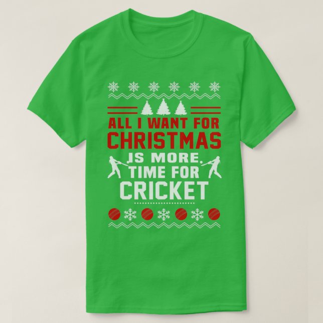 Camiseta Tiempo de Navidades de críquet (Diseño del anverso)