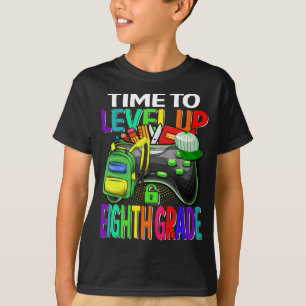 Camiseta Tiempo De Nivel De Videojuego De Octavo Grado