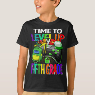 Camiseta Tiempo De Nivel De Videojuego De Quinto Grado