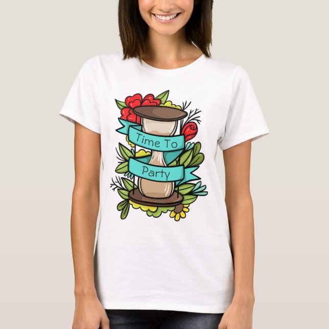 Camiseta Tiempo de personalizado a Año Nuevo de Vidrio Fies (Anverso)