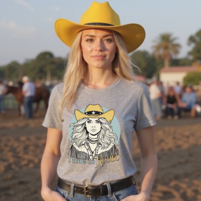 Camiseta Tiempo de Rodeo-Niña Occidental (Time to Rodeo Western Cowgirl T-Shirt)