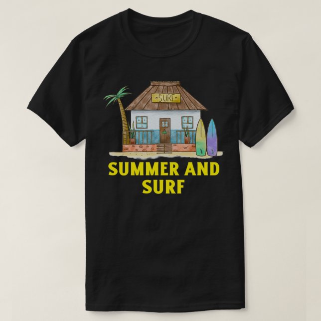 Camiseta Tiempo de Surf Tiempo Verano Verano Campamento De  (Diseño del anverso)