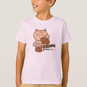 Camiseta tiempo de té de gato y conejo