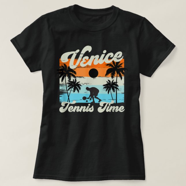 Camiseta Tiempo de tenis en Venecia - Tenis de retro de rem (Diseño del anverso)