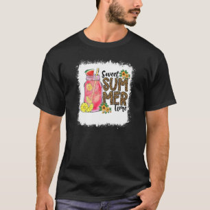 Camiseta Tiempo de verano blanqueado Leopard Watermelon Lem
